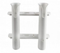 Держатель спиннинга двойной белый пластмассовый